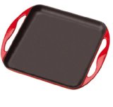 Gril Carré Plancha - Font Emaillé Cerise par Le Creuset