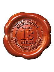 Le Parmigiano Reggiano de plus de 18 mois d'affinage 
possède un sceau de couleur rouge.
Photo : © Parmigiano Reggiano