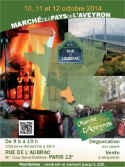 Marché des Pays de l'Aveyron du 10 au 12 octobre 2014
dans le quartier de Bercy (Village)