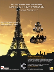 Dinner in the sky Paris 2009 by Cuisine Créative
du 11 au 15 septembre 2009 dans le Jardin des Tuileries à Paris