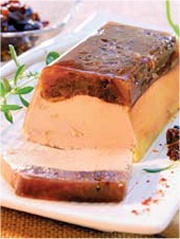 Marbré de foie gras de canard mi-cuit
à la Compotée de Pruneaux et à l'Armagnac