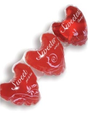 Assortiment de 3 berlingots en forme de coeur,
Gel douche et exfoliant à 3,50 euros
(Photo : DR)