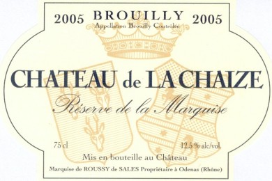 Brouilly AOC 2005 - Château de la Chaize - Réserve de la Marquise - Cuvée Spéciale