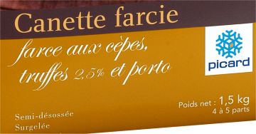 Canette farcie, farce aux cèpes, truffes 2,5% et Porto