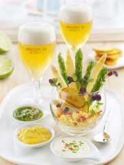 Asperges blanches et vertes à la coque
Photo : © Patricia Kettenhofen pour Brasseurs de France