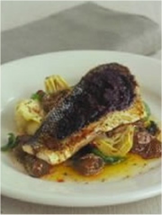 Filet de bar aux artichauts et dattes medjoul
Photo : © Brasseurs de France