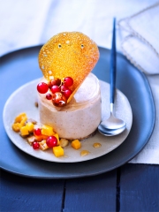 Bavarois à la châtaigne, Gelée et Tuile au Pineau des Charentes Blanc