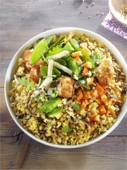 Bol Gourmand : volaille et légumes de printemps
Photo : © Régilait