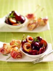 Bouchées de Dinde et Bacon croustillant sur lit de Quetsches de Lorraine