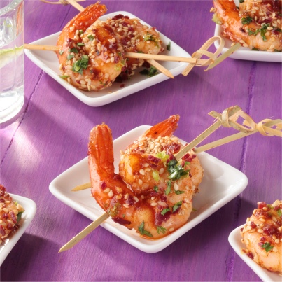 Bouchées de Gambas au Magret de Canard Fumé et Tabasco® Chipotle
Photo : © Tabasco