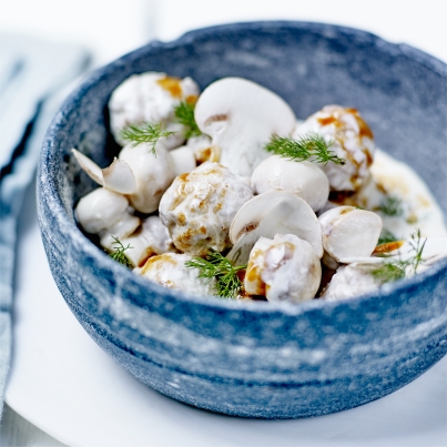 Boulettes de veau aux champignons et à l'aneth
Photo : ©  J.C Amiel / O.Souksis Savanh