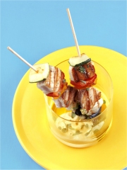 Recette Brochette de légumes au poulet et à l'aïoli