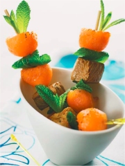 Brochettes d'agneau à la menthe et au melon
Photo : DR