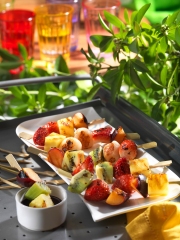 Recette Brochettes de fruits grillés