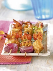 Recette Brochettes de fruits de mer à l'indienne