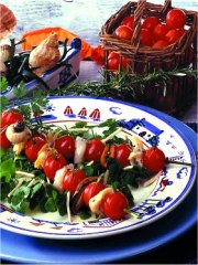 Brochettes de tomates cerises aux coquillages
Photo : © Prince de Bretagne