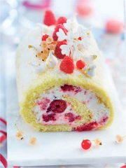 Recette Bûche glacée, crème Mascarpone et framboises