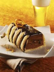 Bûche chocolat, gelée et zestes d'orange à la bière