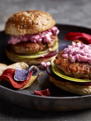 Burgers d'Agneau Au Cheddar, Salsa Pomme-Betteraves
Photo : © L'Agneau. Si simple si bon