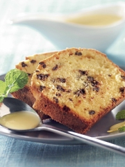 Cake citron-chocolat et sa crème anglaise mentholée
Photo : © Régilait