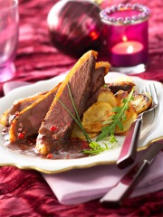 Canette rôtie au beurre rouge