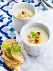 Recette Cappuccino de crabe, ananas et menthe