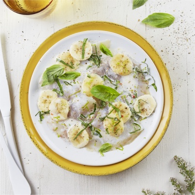 Carpaccio de Bar à la Banane et au Lait de Coco
Photo : © AIB - Isabelle Kanako