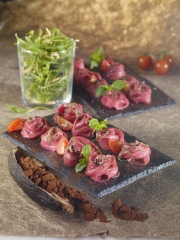 Carpaccio de bœuf à la menthe ou le Carpaccio de mon Artisan Boucher
Photo : ©  Dominique Azambre pour Interbev