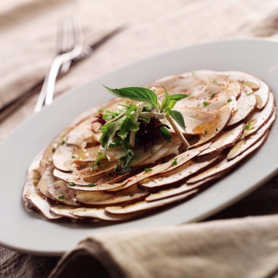 Carpaccio de Cèpe, à l'huile d'argan
Photo : DR