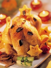 Chapon fermier des Landes truffé
et étoiles de polenta
Photo : Volailles Fermières des Landes