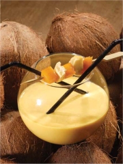 Cocktail en duo, Mangue Passion, Coco et Guimauve
Photo : © Kara