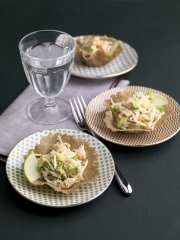 Corolles croustillantes au crabe
Photo : © Philippe Vaures Santamaria - Stylisme : Caroline Wietzel