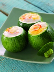 Courgettes rondes farcies au Cantal entre-deux
Photo : © Pierre Soissons