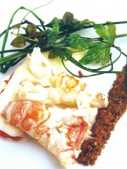 Crème de brebis, langoustines et pain d'épices
Photo : © Félix Soriano