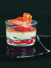 Crème brûlée café fleur de sel et poivron confit
Photo : © Iris L. Sullivan