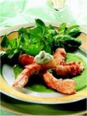 Crémeuse de mâche aux langoustines rôties
Photo : © François Bertram