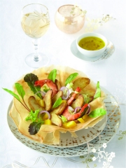 Croustillant de Ratte du Touquet et son jus acidulé à la mangue
Photo : © Michel Langot / La Ratte du Touquet