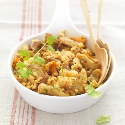 Crumble de Fraise de Veau aux épices et champignons
Photo : © INTERBEV / Studio Mixture