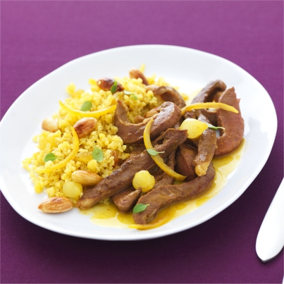 Curry de coeur de veau aux épices douces
Photo : © INTERBEV / Produits Tripiers / Studio Mixture