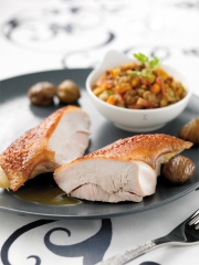 Dinde française farcie aux fruits d'hiver
Photo : © Ph. Emeriau / Ch. Doucet / Volaille française