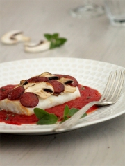 Dos de cabillaud en écailles de champignons et chorizo
Photo : © Cuisine de tous les jours