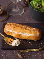 Eclair au saumon fumé, mesclun à l'huile de noix
Photo : © Marque Repère / Sandra Mahut