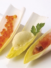 Endives en barquettes, Chutney de Pommes et Beurre de Roquefort
Photo : © Expression-bretagne.com – 2011