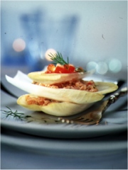 Mille feuilles d'endives au saumon