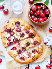 Recette Focaccia Brebis, Cerises de nos Régions et Romarin