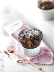 Fondant au chocolat, cœur coulant de caramel au beurre salé Régilait
Photo : © Régilait