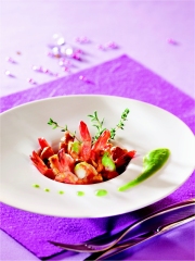 Gambas et Crémeux de Petits Pois
