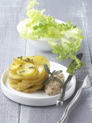 Recette Gâteau de Pompadour à la sauge et sa Quenelle de Lapin