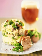 Grillade de porc aux herbes fraîches et risotto vert, arômes de Bière de Printemps
Photo : © Brasseurs de France