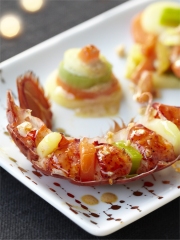 Demi-Homard et ses fines tranches de Légumes, sauce Champagne
Photo : © Marque Repère / Francesca Mantovani